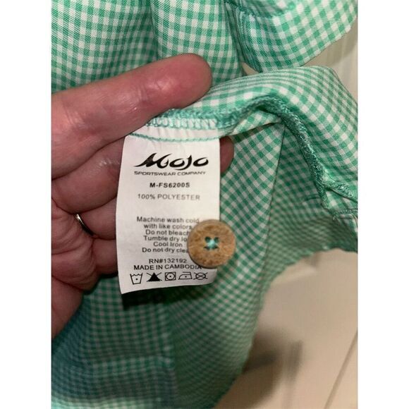 Mojo Sportswear Men's 2XL Green Check Short Sleeve Button-Up Shirt - Picture 6 of 8